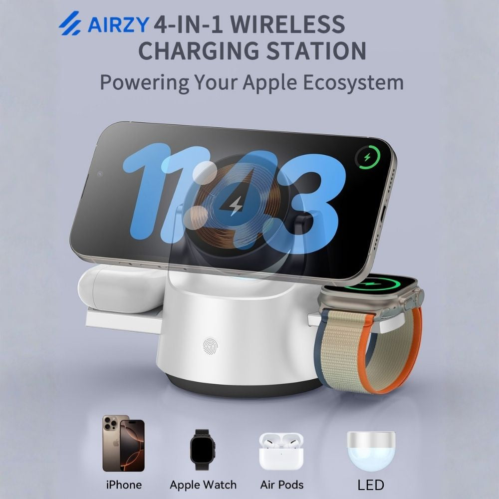 Airzy AstroHub™ 4-in-1 MagSafe Charging Station with RGB Astronaut Night Light