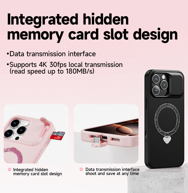 Airzy MagPro Invisible Memory Case (Up to 2TB) | MagSafe + Kickstand | Direct 4K Recording | iPhone 16 Pro/Max