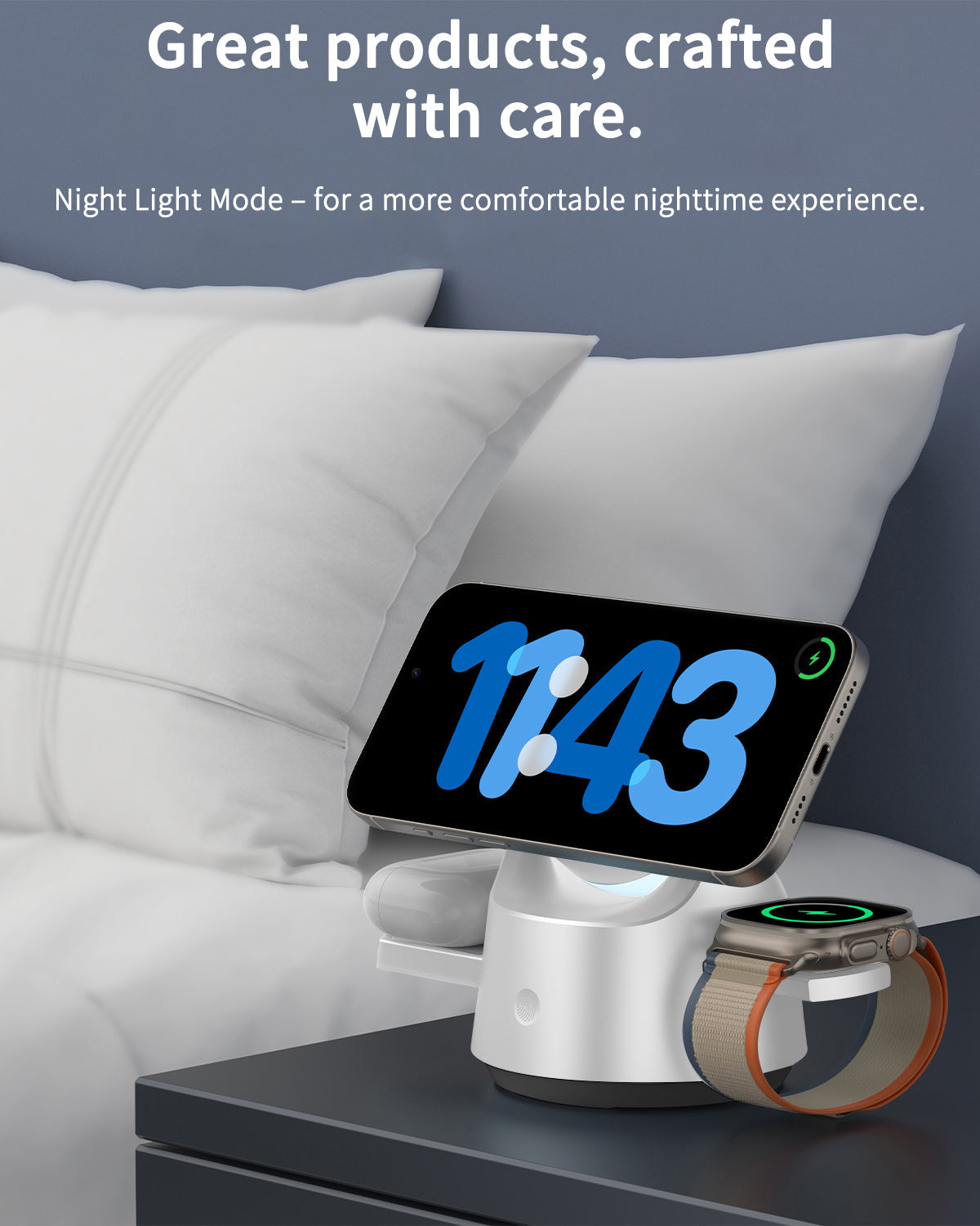 Airzy AstroHub™ 4-in-1 MagSafe Charging Station with RGB Astronaut Night Light